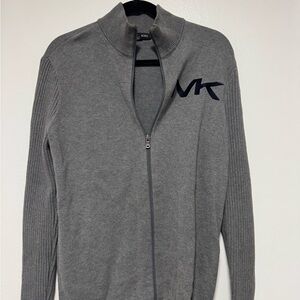 Michael Kors Charcoal Zip-Up Sweater